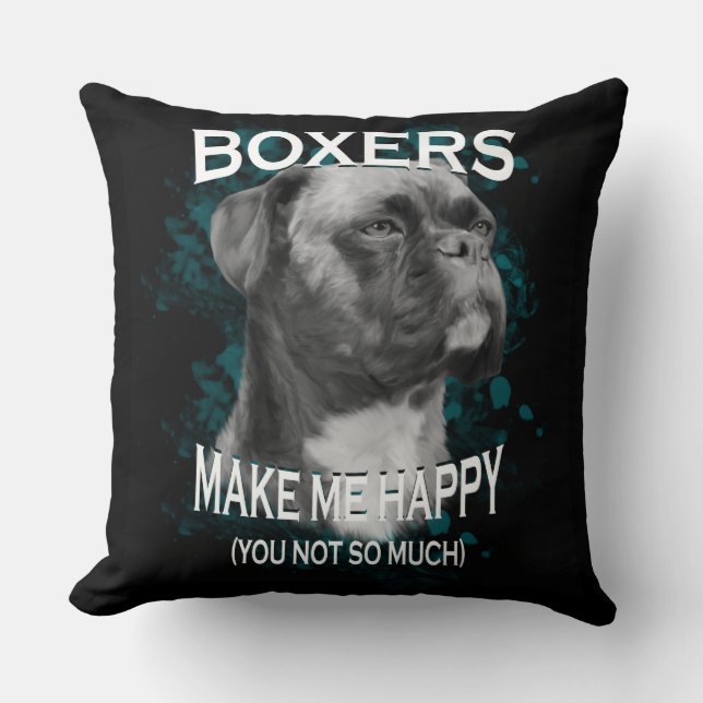 Almofada Boxer Dog Amantes de os animais Art (Frente)
