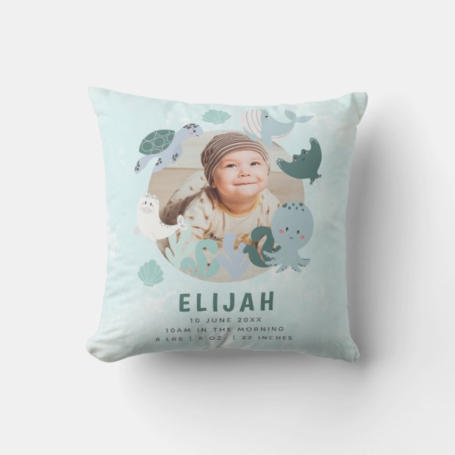 Almofada Boys Blue Sob A Foto Personalizada Dos Estados De  (Frente)