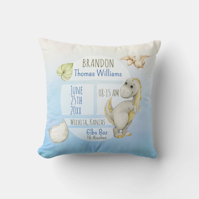 Almofada Boys Green T-Rex Keepsaokies Stats (Frente)