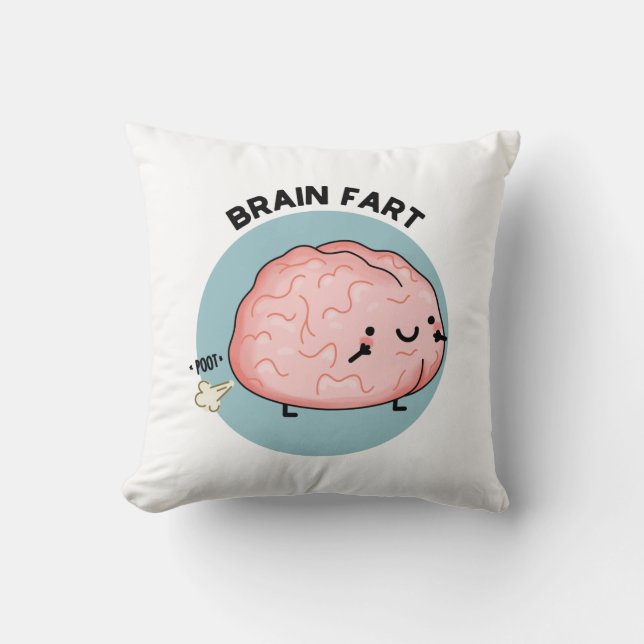Almofada Brain Fart Engraçado Anatomia Pun (Frente)