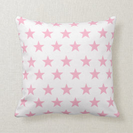 Almofada Branco com estrelas cor-de-rosa