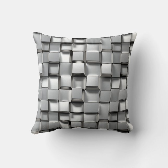 Almofada Branco do Cubo Metálico (Verso)