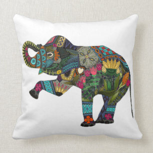 Almofada branco do elefante asiático
