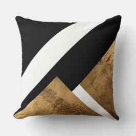 Almofada Branco Geométrico Dourado de Cobre