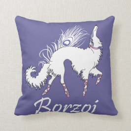 Almofada Branco-Lavanda do Borzoi do balé