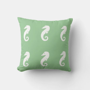 Almofada BRANCO MARÍTIMO no travesseiro VERDE SEAFOAM