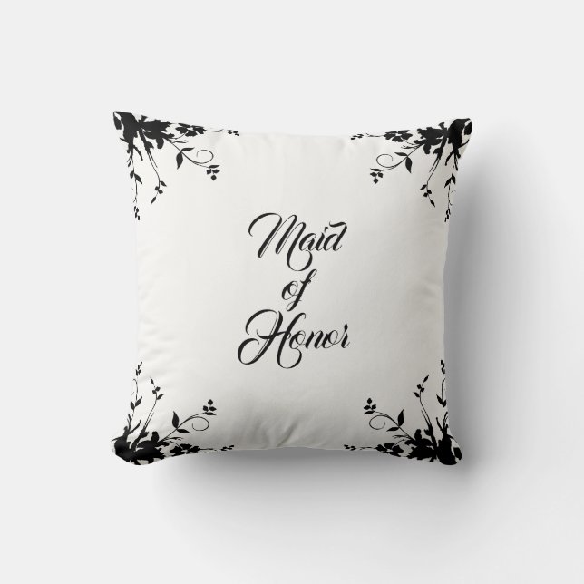 Almofada Branco personalizado da madrinha de casamento (Frente)