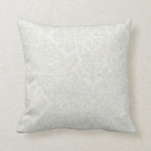 Almofada Branco, prata, damasco, travesseiro decorativo do