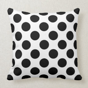 Almofada Branco preto das bolinhas
