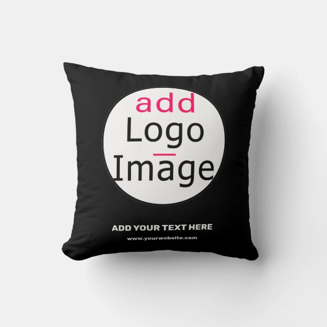 Almofada Branco preto personalizável para chic comercial (Frente)