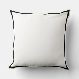 Almofada Branco sólido com preto e preto, branco inverso