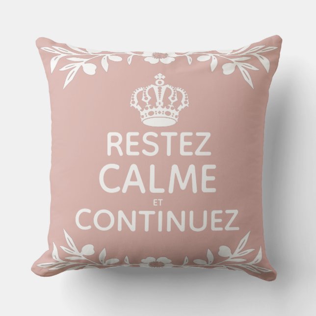 Almofada branquelo rosa ramo de oliveira branco Francês Man (Frente)