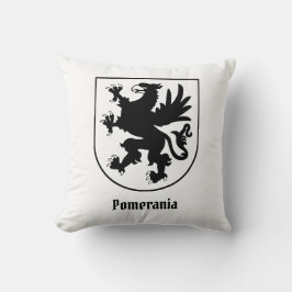 Almofada Brasão de Armas da Pomerânia Preto e Branco Heráld