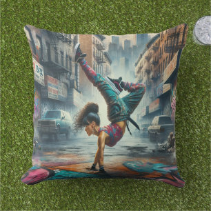 Almofada Breakdancer Women in action Silhout Nova Iorque