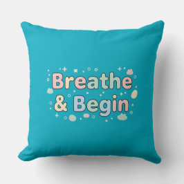 Almofada Breathe & Begin Pastel Quote