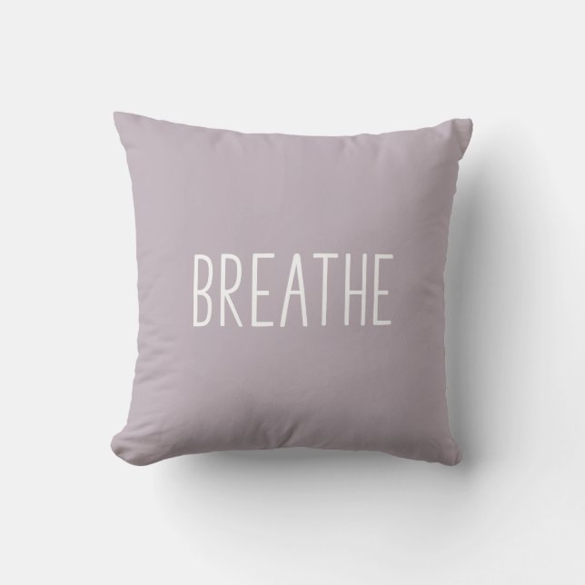 Almofada Breathe | Cota Motivacional Simples Boho Lilac (Frente)