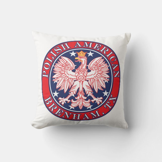 Almofada Brenham Texas Polska Eagle Polonês (Frente)