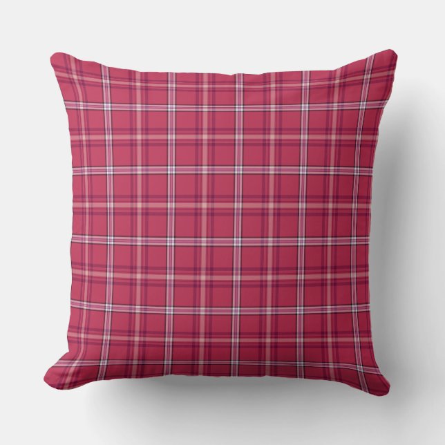 Almofada Brick Red and Soft Peach Plaid (Frente)