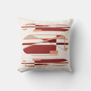 Almofada Brick Red Coral Beige Off-White, Design Modernista
