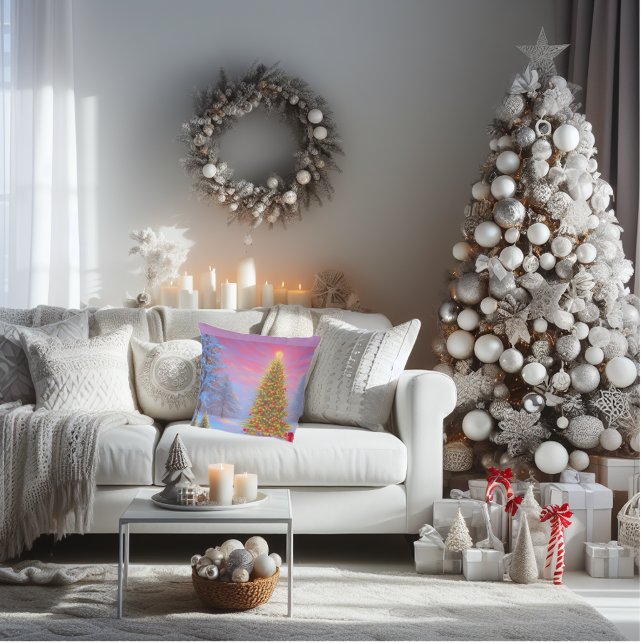 Almofada Bright, alegre design da manhã de Natal (Pillow Christmas decor fun.)