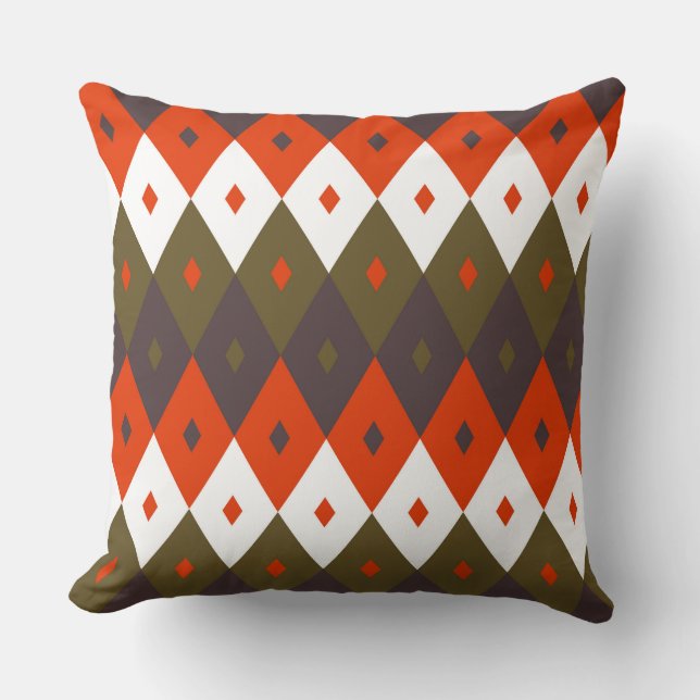 Almofada Bright and Vivid Rhombus Pattern Throw Pillow (Frente)