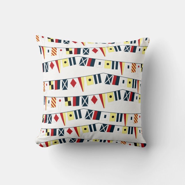 Almofada Bright Array of Nautical Flags Pillow (Frente)