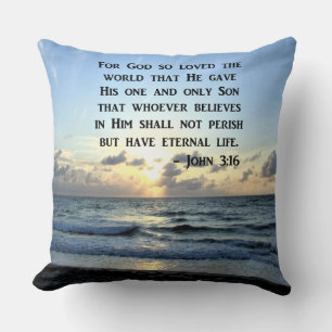 ALMOFADA BRIGHT BLUE JOHN 3:16 OCEAN PHOTO DESIGN