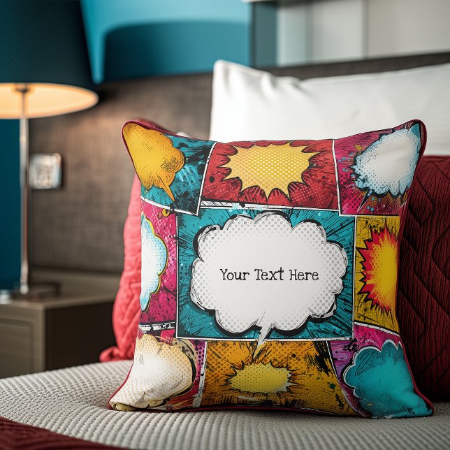 Almofada Bright Comic Book Pop Art (Criador carregado)