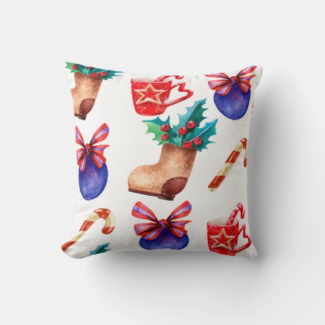 Almofada Bright, seamless New Year's pattern of candies, ba (Frente)