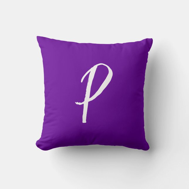 Almofada Bright Violet Purple Monogrammed (Frente)