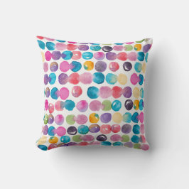 Almofada Bright Watercolor Throw Pillow – Colorful Abstract