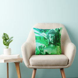 Almofada Brilhante Travesseiro Budista Meditação Zen Verde