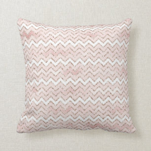 Almofada Brilho Branco Cor-de-rosa brilhante Zig Zag