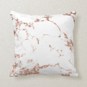 Almofada Brilho branco Dourado de cobre cor-de-rosa das