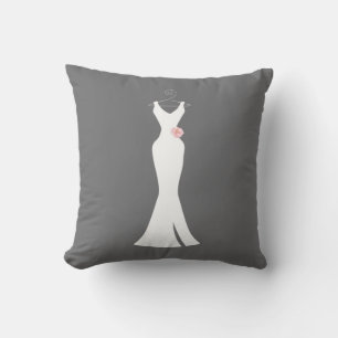 Almofada Brilho branco elegante na Cinza - Desenho simples