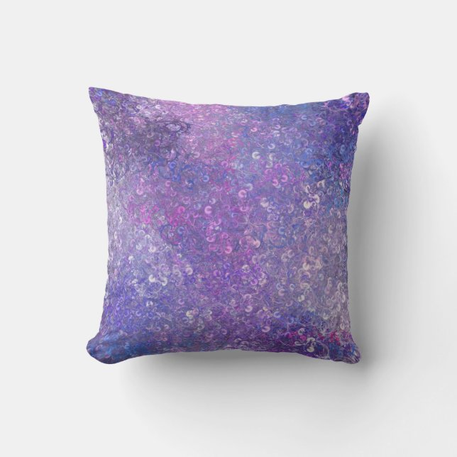 Almofada Brilho de Lantejoulas Rosa e Roxo (Frente)