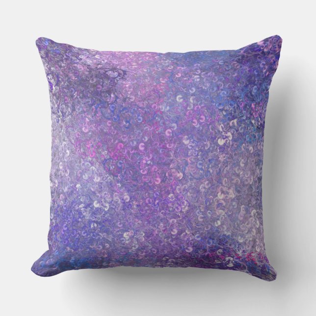 Almofada Brilho de Lantejoulas Rosa e Roxo (Frente)
