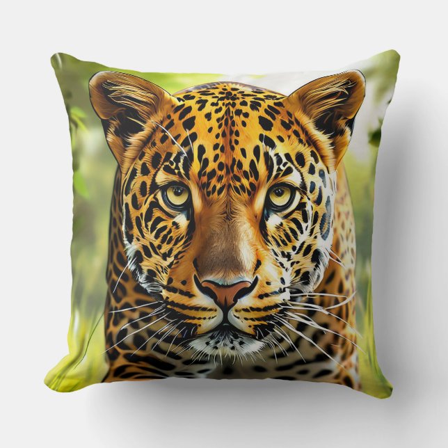 Almofada Brilho de Leopardo ❄️ Chic Selvagem (Frente)