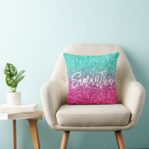 Brilho de Luxo Turquesa Rosa Quente Ombre Glitter