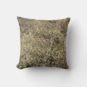 Almofada Brilho Dourado Escuro Crackle Moderno Glam Chique