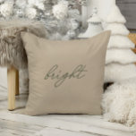 Almofada Brilho ・ Natal Elegante mínimo do Beige Velvet<br><div class="desc">O travesseiro decorativo apresenta fonte escrita à mão e design minimalista simples com uma aparência de textura de veludo. Veja o link de coleção nesta página para ver todos os itens correspondentes neste belo design ou veja a coleção aqui: https://bit.ly/3Be0KHr</div>