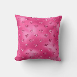 Almofada Brilho Rosa Vibrante Padrão Diamantes Brilhantes