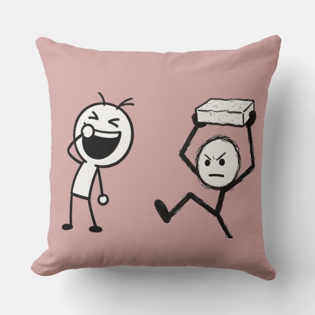 Almofada Brincadeira de Boneco Palito Divertida  (Frente)