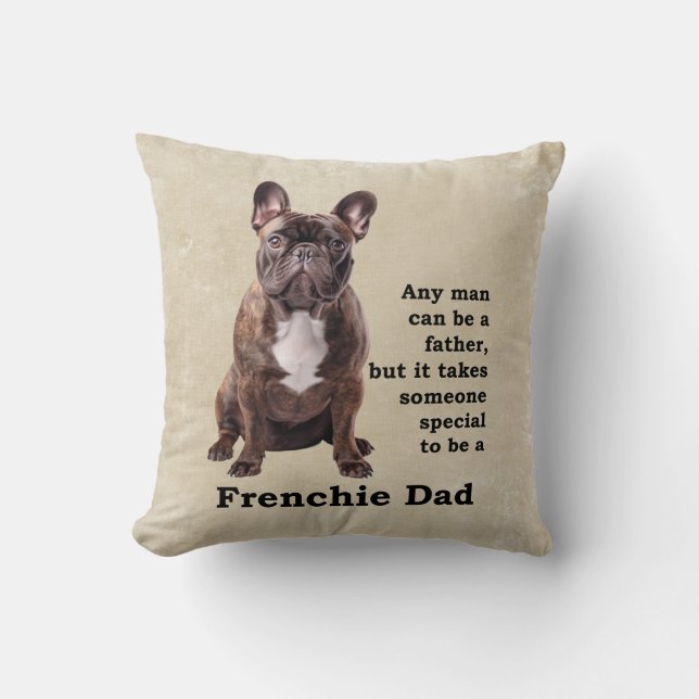 Almofada Brindle French Bulldog Pai (Frente)