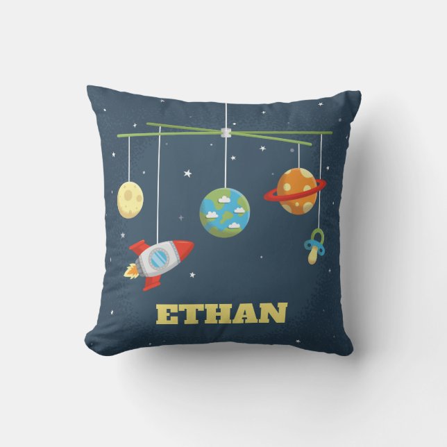 Almofada Brinquedos de Berço do Espaço Sideral Travesseiro  (Frente)