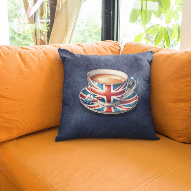 Almofada British Flag on English Teacup (Criador carregado)
