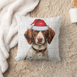 Almofada Brittany Spaniel Dog Férias de Natal