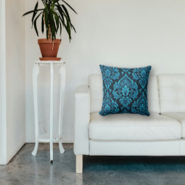 Almofada Brocade Floral da Turquesa Majestosa