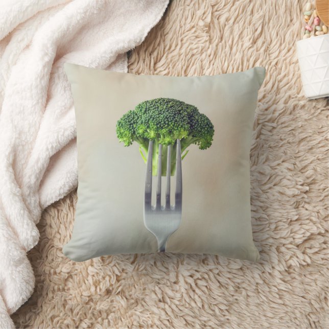 Almofada Broccoli Floret On a Fork (Cobertor)
