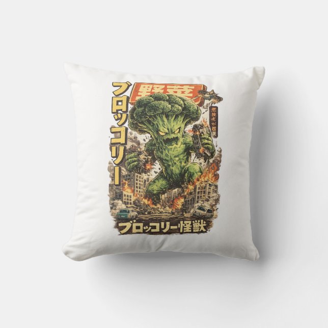 Almofada Broccoli Kaiju – Vegetable Apocalypse (Frente)